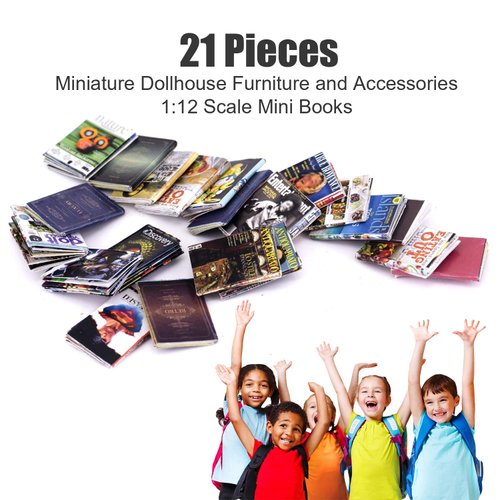 Dollhouse Miniatures Magazine Books Mini Books Mini House Accessories Books Model Dollhouse Accessories 1:12 Scale DIY Puzzle Project Doll House Furnishings Accessories