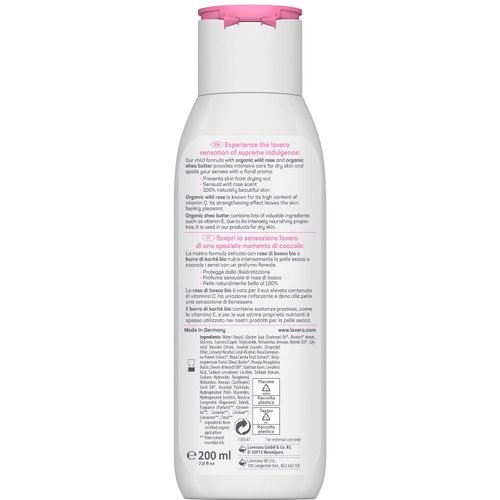 lavera Body Lotion Gentle - Body Milk with organic wild rose & organic shea butter - body milk for normal to dry skin - PETA certified - biodegradable - vegan - natural cosmetics - 6,76 fl.oz.