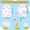 LTLUTU "Puzzle Sticker Savior! 8 Sheets Puzzle Protection Paper with Adhesive Back, Peel and Stick, Ideal Helper for Perfect Puzzle Preservation, Includes 2 Self-Adhesive Hooks and 1 Sticker Squeegee