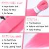 32 Inch Pink Braiding Hair Extensions Pre stretched Braiding Yaki Braids Hair Hot Water Setting Synthetic Hair Colored Braiding Hair Pre stretched Crochet Hair(32Inch,3 Packs,Pink#)