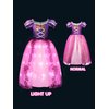 UPORPOR Girls Princess Dress Costume Toddler Halloween Princess Dress Up Clothes Light Up Birthday Party Children Kids Glowing Costume for Christmas Carnival 100