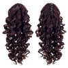 SWACC 12-Inch Short Screw Curls Claw Clip Ponytail Extensions Synthetic Clip in Drawstring Curly Ponytail Hairpiece Jaw Clip Hair Extension (Dark Brown-4#)