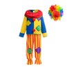 Dressy Daisy Carnival Clown Halloween Costume Dress Up Outfit Set with Rainbow Wig for Kids Boys or Little Girls Size 10-12