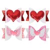 Whaline 4Pcs Valentine's Day Hair Bow Clips Heart Sequins Hairgrips Glitter Red Pink Hair Barrettes Sparkly Alligator Hair Pins for Girls Toddlers Teens Wedding Birthday Party Hair Accessories