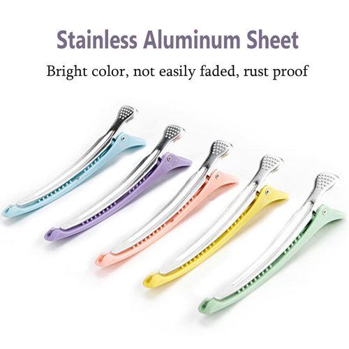 Neon Duck Billed Roller Clips - 10 Pcs Professional Hair Sectioning and Cutting Clips for Salon Styling, 4.32 Long