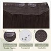 Easyouth Invisible Wire Hair Extensions Human Hair Fish Line Hair Extensions Real Human Hair Darkest Brown #2 Wire Hair Extensions Real Human Hair with Transparent Headband 12 inch 70g