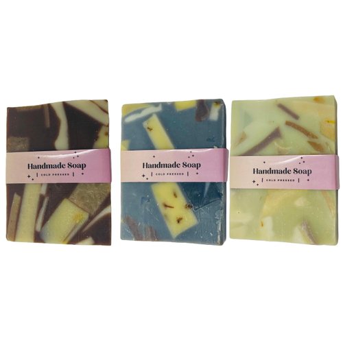 All Natural Vegan Unscented Cold Pressed Hand and Body Soap for Sensitive Skin - Coconut Oil Nourishing and Gentle (Pack of 3)