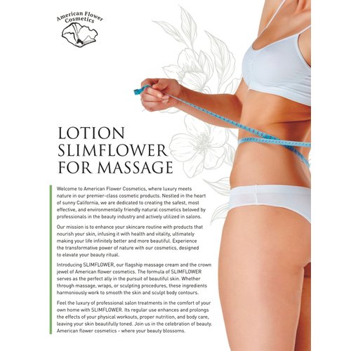 SLIMFLOWER Body Massage Cream with Peach Oil ICY/HOT Effect Moisturizing Cream Enriched with Slimbuster L3R Complex, Antioxidant Vitamin E, Sea Buckthorn Extract and Shea Butter