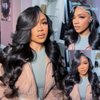 Lace Front Wigs Human Hair 13x4 Lace Front Wigs Human Hair Body Wave Lace Front Wigs Pre Plucked with Baby Hair 180 Density Transparent Lace Frontal Wigs 24 Inch Brazilian Glueless Human Hair Wigs