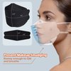 MGEIIRD KN95 Face Masks for Adults 50 Pcs, Individually Wrapped, 5-Ply Black Disposable Face Mask Against PM 2.5 Smoke & Dust, Filtration Efficiency 95%