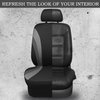 CAR PASS Line Rider Sporty Front Seat Covers,Gray Car Seat Covers Two Front Seats Only, Airbag Compatible,Universal Fit Sedans,Cars,Vans,SUV,Truck(Black and Gray)