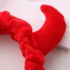 appuivbt Plush Red Devil Horns Headband,Face Wash Plush Hair Band Hair Hoop Makeup Turban Bandana Headband for Female Girls