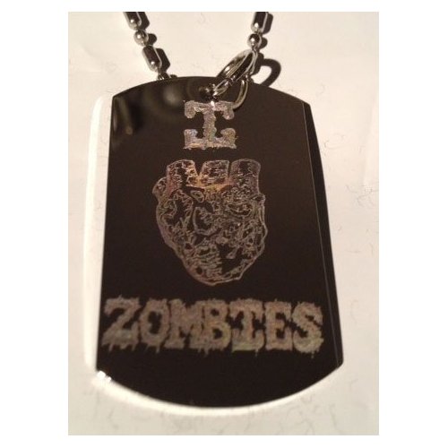 Novelty I Heart Love Zombies Logo - Military Dog Tag, Luggage Tag Key Chain Metal Chain Necklace