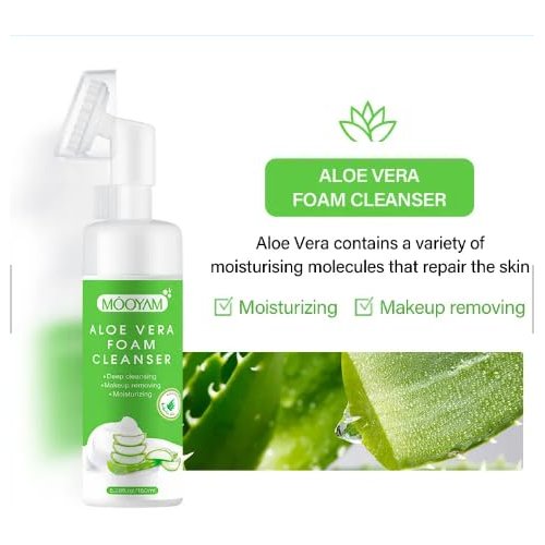 Exfoliating Foaming Face Wash With Vitamin C and Salycilic Acid | For Deep Cleansing | Herbal, Cruelty-Free & Organic | For All Types Of Skin | Skin Repair Cleanser. (Aloe Vera)