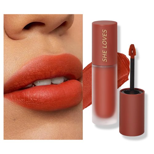 Easilydays Matte Lipstick Lip Mud, Waterproof Long Lasting Smudge Proof Velvet Lip Stains, Mist Colour Non-Stick Cup Not Fade Lip Gloss, High Pigment Multi-Purpose Lip Mud for Lip&Cheek (#02 Cinnabar)