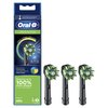 Oral-B Cross Action Electric Toothbrush Replacement Brush Heads, Black, 3 Count (Pack of 1)