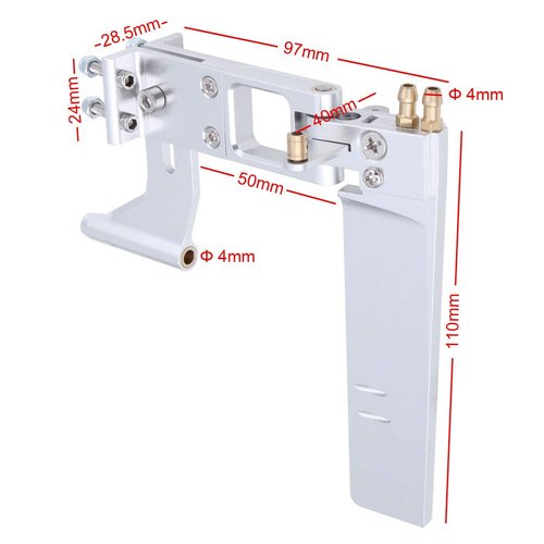 Hobbypark 110mm Aluminum RC Boat Rudder with 4mm Shaft Axle Strut Mount Bracket Kit Holder,Dual Water Pickup