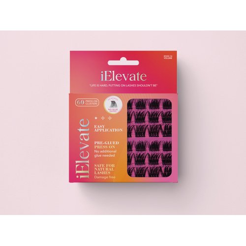 iElevate Press on Lashes, Lash Clusters, Self Adhesive Lashes, No Glue Lashes, Pre-Bonded Lashes,Extra Sticky (Volume) 10-14mm