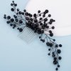 Teyglen Bride Wedding Hair Comb Black Punk Crystal Hair Pieces Hair Accessories Bridal Side Hair Combs for Women and Girls