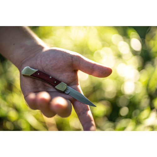 Uncle Henry LB3 Brown Bear 5.1in High Carbon S.S. Folding Knife with a 2.2in Clip Point Blade and Wood Handle for Outdoor Survival, Camping and Hunting