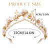Gortin Flower Crown Bride Wedding Headband Gold Leaf Bridal Princess Headpiece Pearl Wedding Tiara Hair Accessories for Women