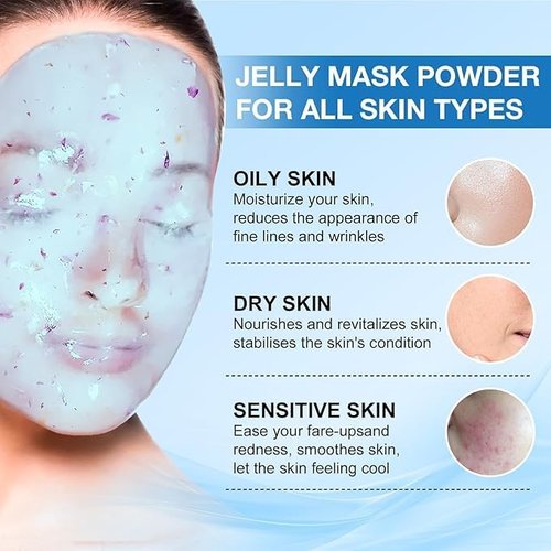 Angeland Jelly Mask for Facials Professional Natural Gel Face Masks Powder, Hydrating & Moisturizing Jelly Face Masks, Peel Off Face Masks SkinCare 23 Fl Oz (Hyaluronic Acid)