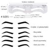 12 Pcs Reusable Eyebrow Stencil, Eyebrow Template with Elastic Band for Beginners (Eyebrow Distance 2.0-3.5cm)
