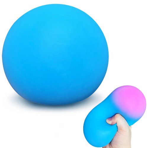 Giant Squishy Stress Balls for Kids and Adults, 4-inch Jumbo Squeeze Balls, Stretchy Dough Stress Ball Squishy Toys for Kids Party Favors, Sensory Toys | Blue Color Changing Stress Relief Balls