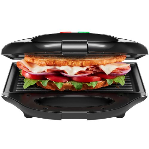 Chefman Portable Compact Grill, Dual Use Panini Press, Sandwich Maker, Electric Grill Griddle, Nonstick, Electric Indoor Grill, Countertop Panini Maker with Cord Storage, Locking Lid, Indicator Lights