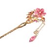 Vintage Chinese Women's Crystal Flower Pink Hair Stick, Bridal Hair, Wedding Hair, Bride Hair Jewelry