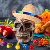 12 Pcs Colorful Wooden Maracas and 6 Pcs Mini Sombrero Hats - Mexican Fiesta Party Favors and Supplies for Carnivals