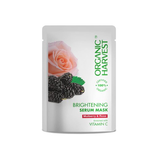 Organic Harvest Brightening Face Sheet Mask, 100% American Certified Organic, Sulphate & Paraben Free - 20gm