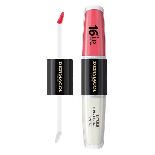 Dermacol NEW 16-Hour Lip Colour, Highly Pigmented Glossy Lip Stain, Two-Phase Lip Plumper Gloss, Kissproof Lip Makeup Products with Matte and Glitter Finish, n. 26, Heroic Chic