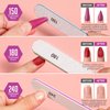 Teenitor Nail File Buffer, Nail Files for Natural Nails and Acrylic Nails, Manicure Buffer Block, Different Grits, Straight