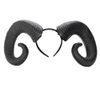 Satisyo Gothic Black Horn Halloween Costume for Men Women Ram Sheep Horn Headhand Hoop Cosplay Devil Horn Headwear Hair Band (Black Sheep/Ox Horn)