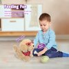 YH YUHUNG Walking Dog Toy for Kids with Leash, Remote Control Toy Puppy That Can Walks, Barks, Feeds, Sits Down and Wag Its TaiI, Interactive Golden Retriever Stuffed Dog for Kids 3+ Years Old