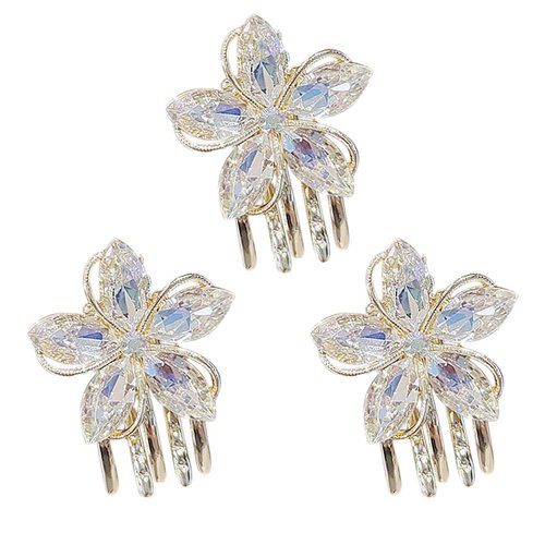 3pcs Flower Hair Clip Small Hair Clasp Hair Claw Clip Flower Hair Claw Flower Claw Clips Lady Headdress Hair Clasp Ornament Small Claw Clamps Flower Hair Clasp Flower Claw Clamp