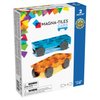MAGNA-TILES Cars – Blue & Orange 2-Piece Magnetic Construction Set, The Original Magnetic Building Brand