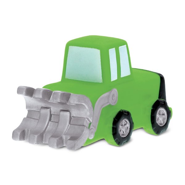 DolliBu Bulldozer Bath Buddy Squirter - Floating Green Tractor Rubber Bath Toy, Fun Water Squirting Bathtime Play For Toddlers, Construction Vehicle Toy For The Bathtub, Beach, & Pool for Girls & Boys