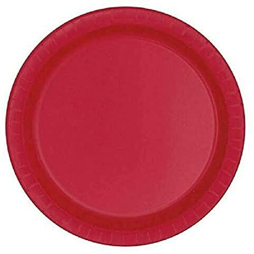 Ruby Red Solid Round Dinner Paper Plates - 9" (Pack of 8) - Vibrant Party Plates for Appetizing Treats - Perfect for Birthdays & Events