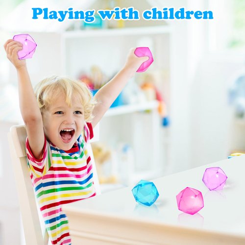 Nice Cube Stress Balls for Kids Adults, 3 Pack 2.36 inch Polyhedron Diamond Squishy Fidget Toys for ADHD Christmas Birthday Gifts for 3-12 Year Old Boys Girls Stocking Stuffer Fidgets for Classroom