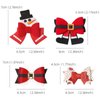 HIPIHOM 8Pcs Christmas Hair Clip Santa Gingerbread Reindeer Hair Barrettes Gift Wrap Bows Cute Christmas Hair Accessories
