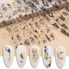 Gold Nail Art Stickers Decals, 3D Bronzing Exquisite Pattern Nail Art Supplies Luxury Self-Adhesive Graffiti Fun Leopard Print Botanical Abstract Line Design DIY Acrylic Nail Art Decoration 9 Sheets