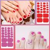 DANNEASY 20 Sheets Toe Nail Stickers Full Nail Wraps Solid Color Toenail Polish Strips Self Adhesive Toes Nail Polish Stickers Gel Nail Strips Manicure Sticker with Nail File, Cuticle Stick