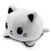 TeeTurtle - The Original Reversible Cat Plushie - White + Skeleton - Glows in the Dark! - Cute Sensory Fidget Stuffed Animals That Show Your Mood - Perfect for Halloween!, 4 inch