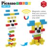 PicassoTiles 0.5” Pixel Magnetic Puzzle Cube 100 Piece Mix & Match Cubes Sensory Toys STEAM Education Learning Building Block Magnets Children Construction Toy Set Stacking Magnet Creative Kit PMC100