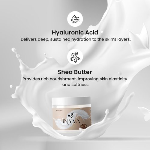 INYVA ButterGlow Shea Body Butter | With Hyaluronic Acid & Shea Butter | Intensive Hydration & Skin Softening | Rich & Creamy Formula | For Dry Skin Relief - 6.76 Oz