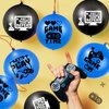 32 Pcs Video Game Punch Balloons Pixelated Punch Ball Pixel Video Game Punching Balls Latex Punch Balls Toys for Fun Games, Birthday Party Favors Supplies, Goodie Bag Filler (Blue, Black)