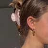Brinie Hair Claw Clamps Pink Hair Barrettes Medium Non Slip Clips Hair Accessories for Women and Girls (2 PCS) (BT03-PW)