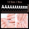 Ranrose French Nail Tips 120PCS Short Square Half Cover Nail Tips Press On Nails 12 Sizes French Fake Nails Acrylic White Nail Tips with Box